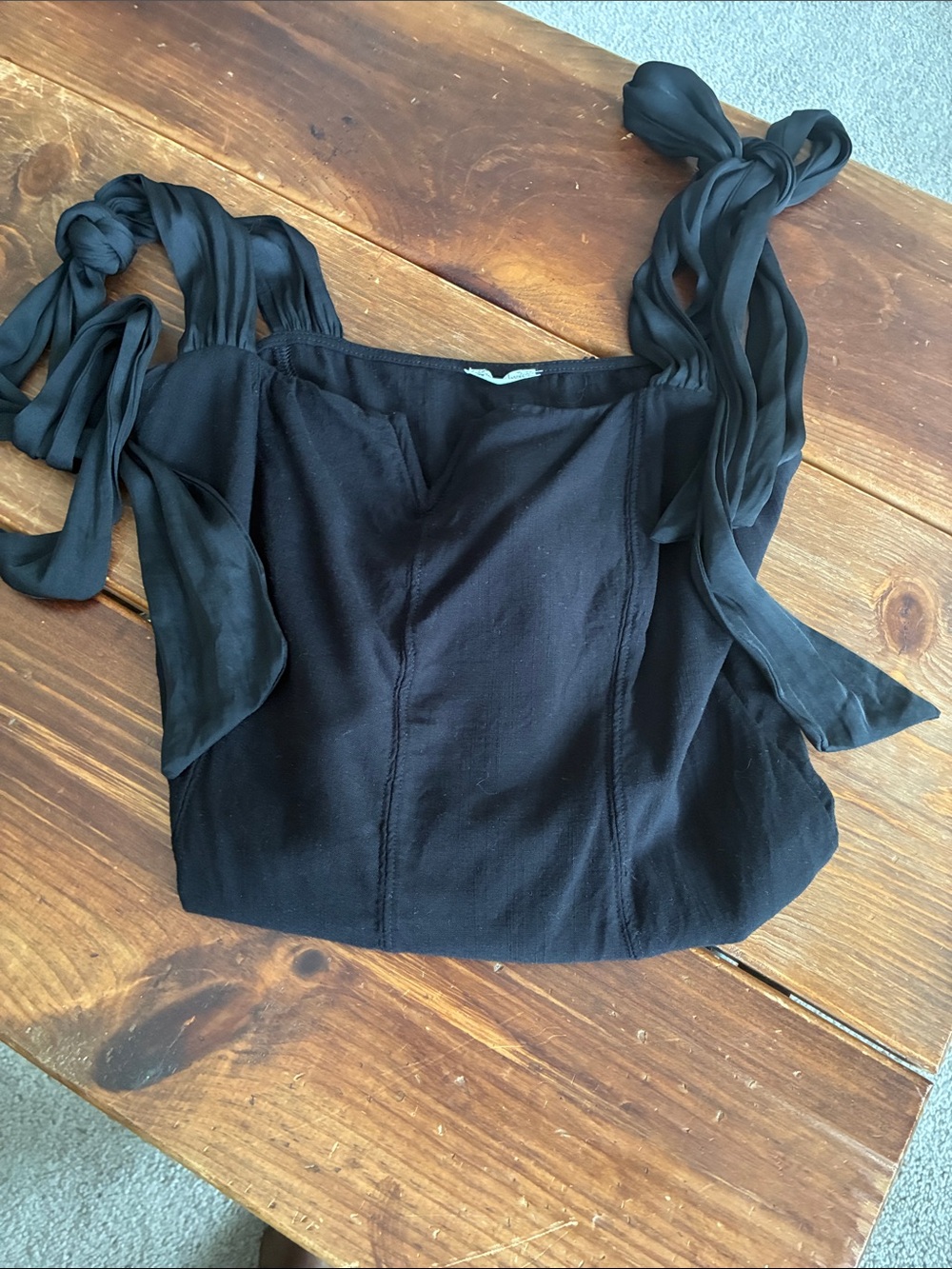 Free People Black Tie-Shoulder Camisole